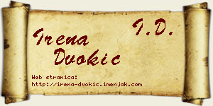 Irena Dvokić vizit kartica
